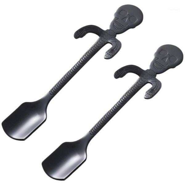 

2pcs 1set exquisite non-toxic hanging cup spoons odorless spoons (black)1