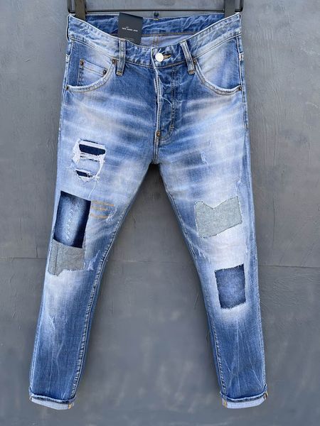 

2021 new brand european and american fashion mens casual jeans highgrade washing pure hand grinding quality optimization lt035, Blue