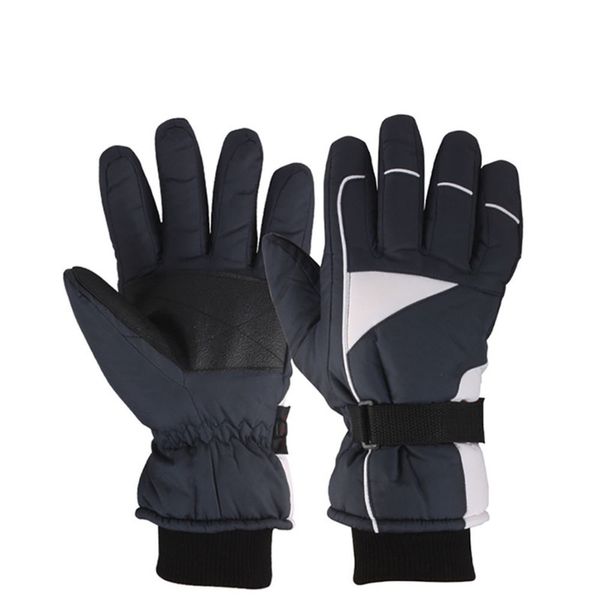 

warm fleece antiskid half suede rocking gloves thickened winter men and women skiing, cycling and outdoor sportsgddi, Blue;gray