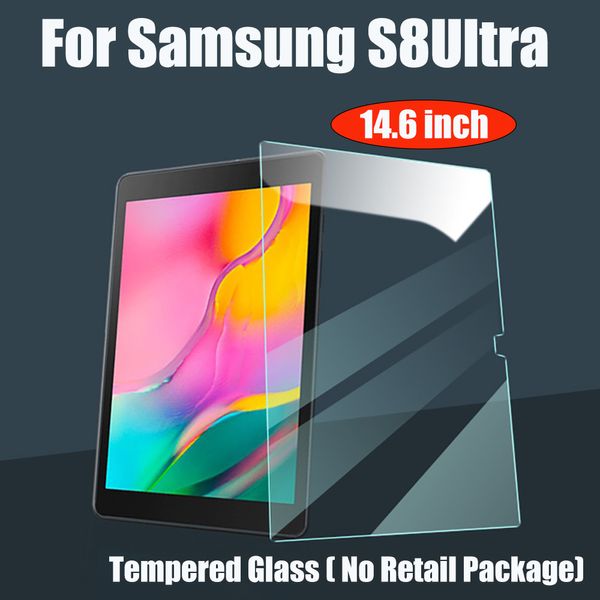 Tablet-Displayschutz aus gehärtetem Glas für Samsung Galaxy TAB S8 Ultra Plus 14,6 12,4 11 Zoll, 9H-Schutzglas in Opp-Beutel, keine Einzelhandelsverpackung