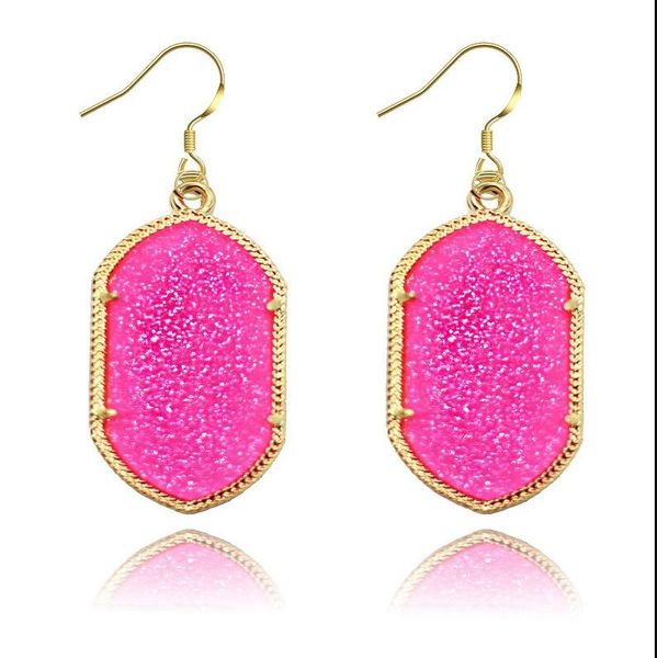 

gold bezel kendra style signature earrings bling bling geometry statement earrings fashion dangle earrings for women 8 colors ps1423, Silver