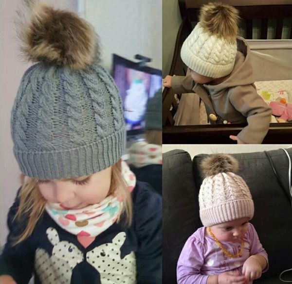 Modelli maschili e femminili del commercio estero, cappello twist genitore-figlio, imitazione gomitolo di lana lavorato a maglia caldo copricapo di lana
