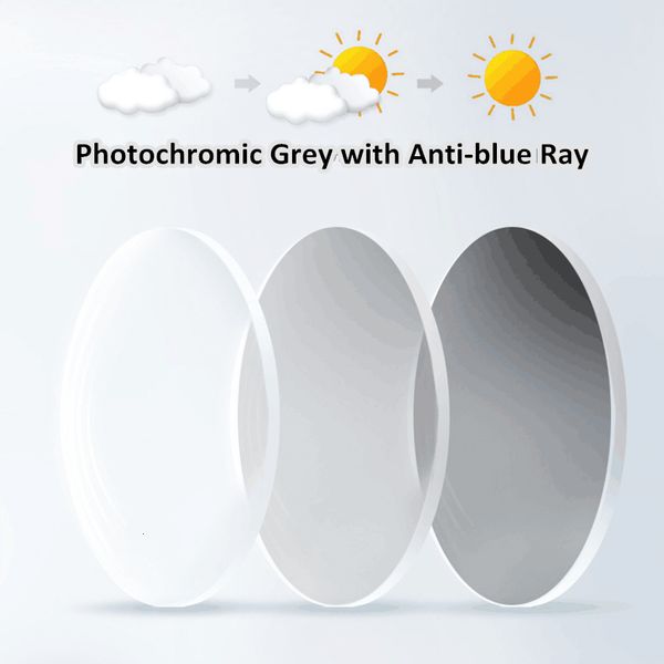 

2021 new 1.56/1.61/1.67 grey pchromic index anti-blue rays aspheric optical prescription lenses for myopia c90t, White;black