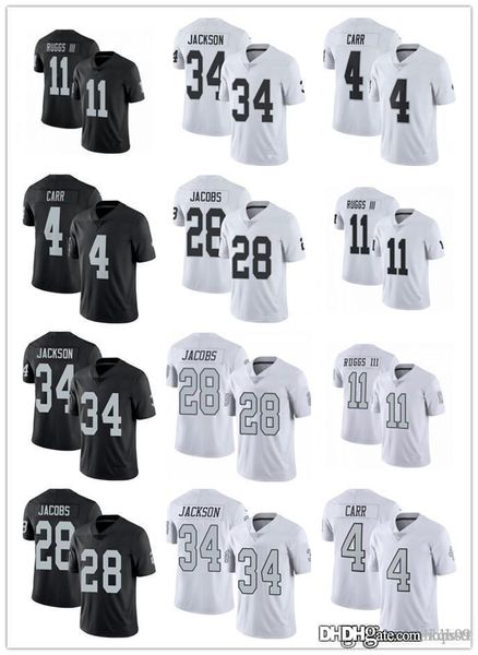 

мужчины женщины молодежи лаз вегас рейдеры 4. дерек карра 11 генри ruggs iii 28 28 josh jacobs 34 bo джексон футбольные майки, Black;red