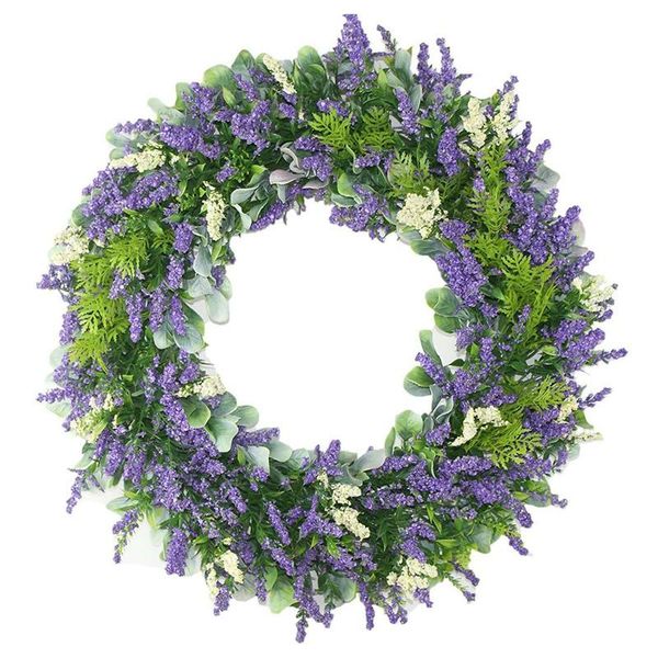 

lavender wreaths,artificial green leaves wreath for arrangements front door wall farmhouse home decor fall round purple