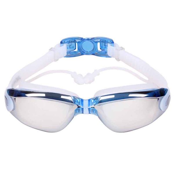 

professional anti-fog uv protection plating adjustable earplugs swimming goggles men women waterproof silicone glasses glasses