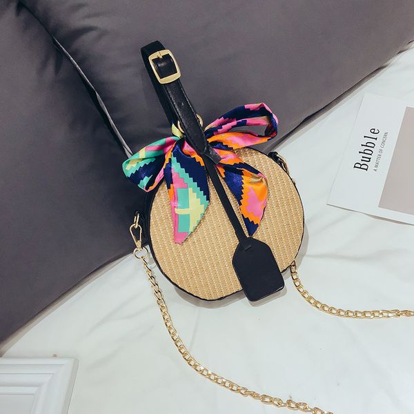 

bags handbag weave straw versatile circular solid wood simplicity fashion one shoulder straddle luxurys designers womens high-end bag luxry