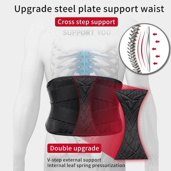 

training spine gym wrap pain relief sport protective gear slim lower back support lumbar fitness waist belt workout widened1, Black;gray
