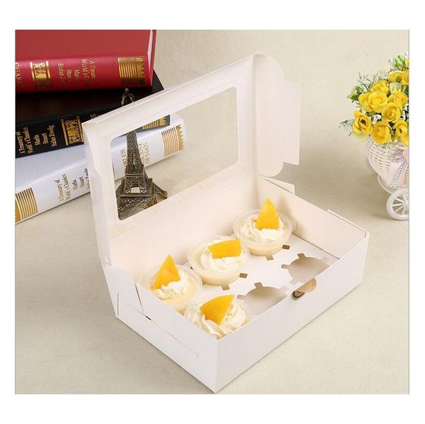 

kraft card paper cupcake box 6 cup cake holders muffin cake boxes dessert portable package box six jlltor insyard