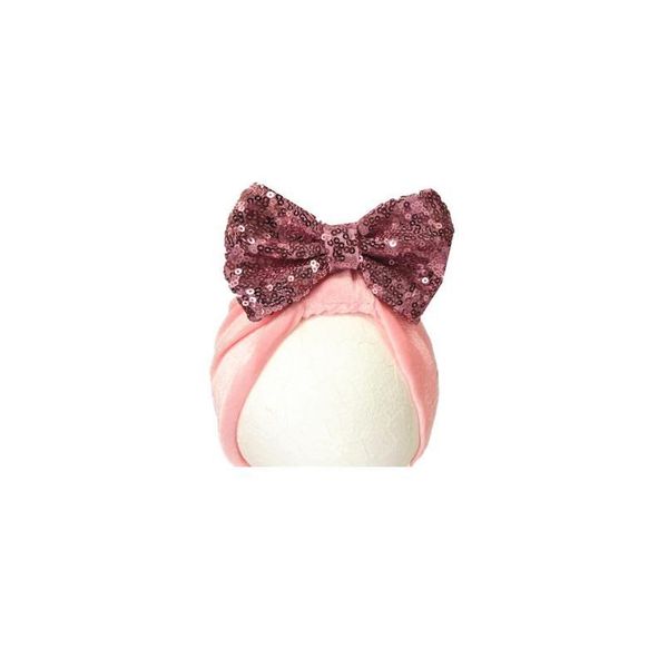 

2020 newborn infant baby girls hat velvet baby turban beanie hat headwear princess sequins bow hats for ba qylmym, Yellow