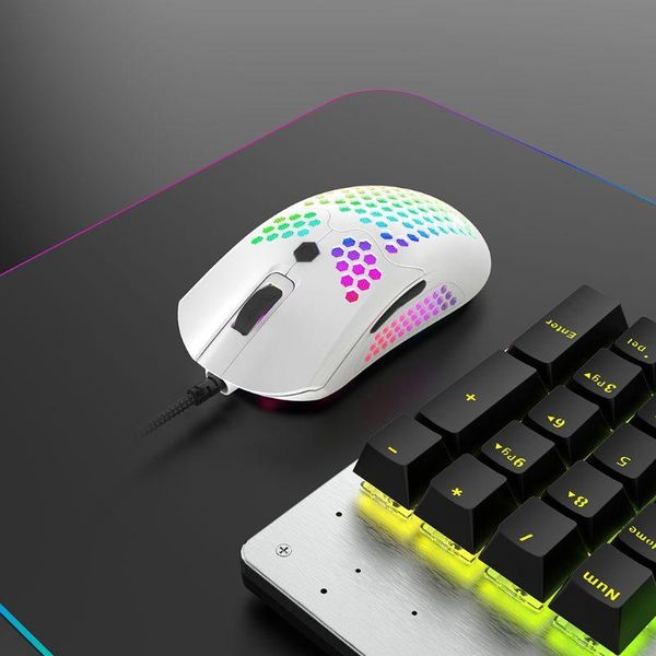 

mice m5 hollow-out honeycomb shell gaming mouse colorful rgb backlit light wired