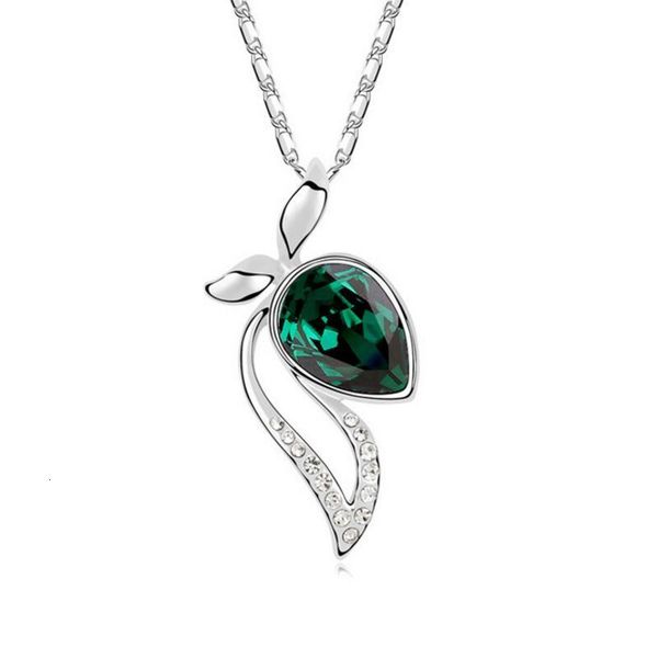 

new austrian silver plated crystal leaves rhinestones necklace pendant jewelry for women gift ing