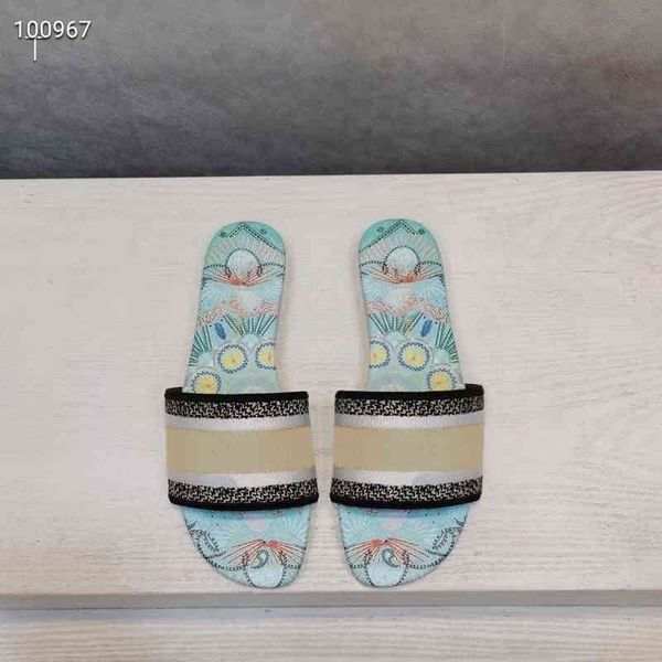 

designer leather luxury ladies sandals summer flat slipper fashion beach rainbow letters slippers women shoes 35-42, Black