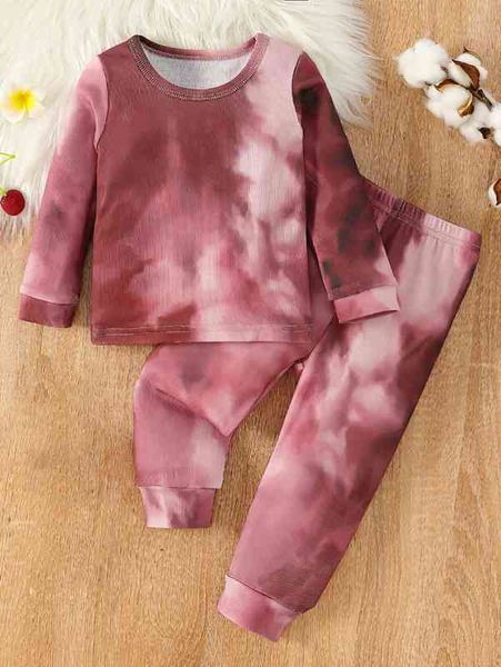 

baby tie dye pullover & sweatpants she, White