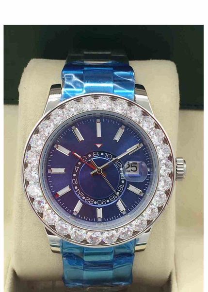 

44mm watch men quality for watch steel men diamond-encrusted stainless sapphir date for waterproof mechanical automatic auto hlqtx, Slivery;brown