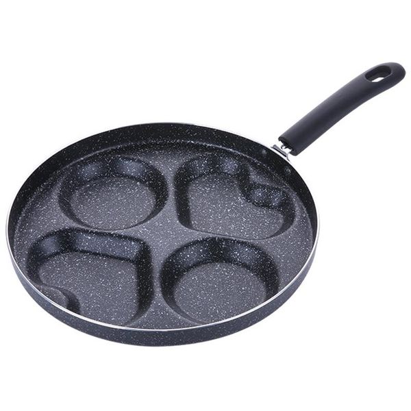

electric skillets heart-shaped non-stick frying pan four-hole for eggs ham cake maker no oil-smoke breakfast grill cooking pot multifuncti