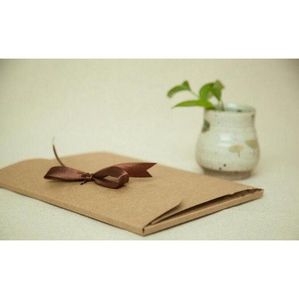 

24*18*0.7cm bow kraft paper pocket bag kerchief handkerchief silk scarf packing boxes card gift envelope jlljow lucky2005