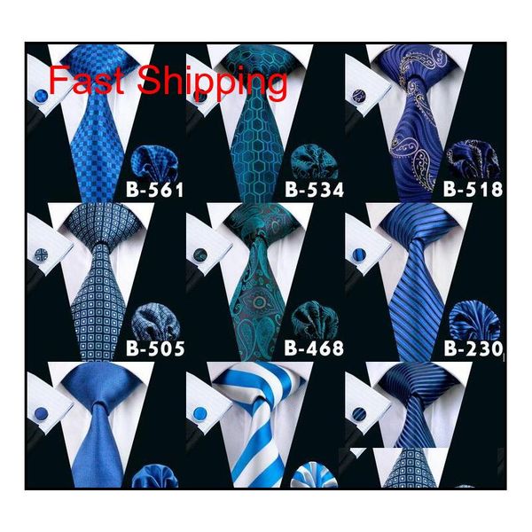 

300 styles 8.5 cm men ties silk tie bule mens neck ties designer handmade wedding party paisley necktie british sty qylhdq queen66, Black;blue
