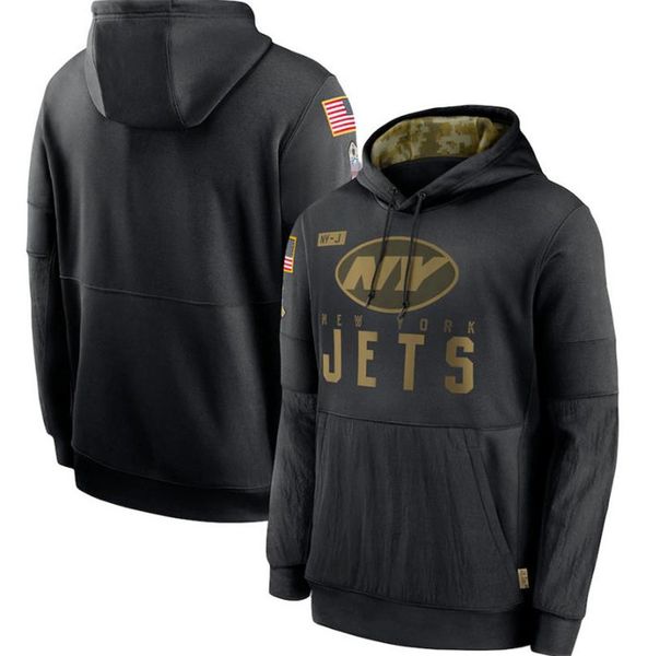 

new york jets men ladies youth sweatshirt salute to service sideline performance pullover football hoodie black