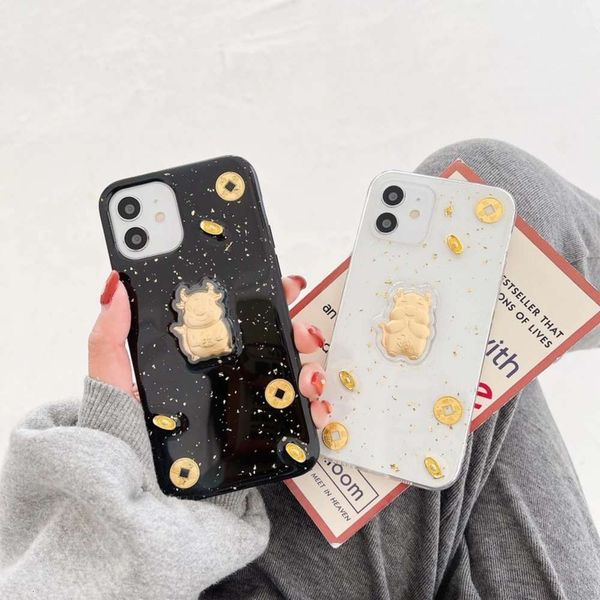 

ox new the year ruyi of 12pro mobile phone gold foil zhaocai 11 / xr protective case