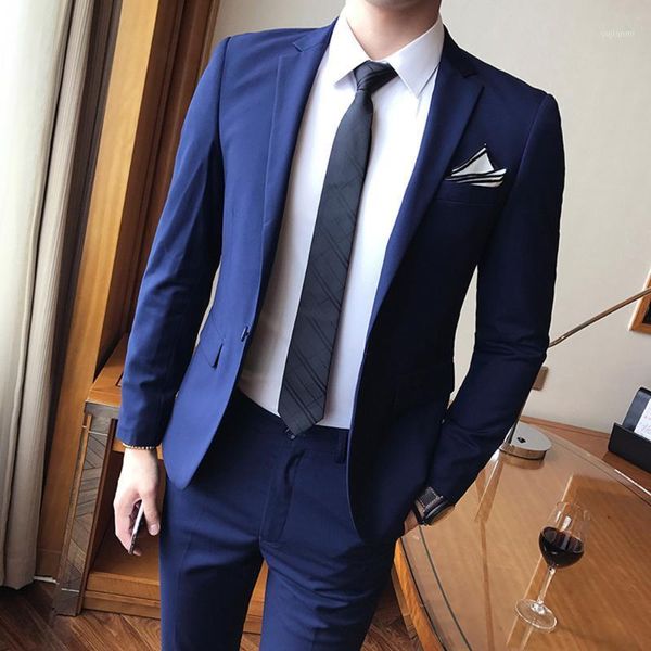 

men purple suit sets 2020 fashion wedding suits for men 2 pieces slim fit single button groom suit mens party prom tuxedo1, White;black