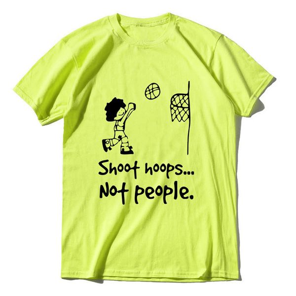 

color fluorescent green shoot hoops not people s violence basketball lovers soft black funny hooded sweatshirt hoodie men t shirt