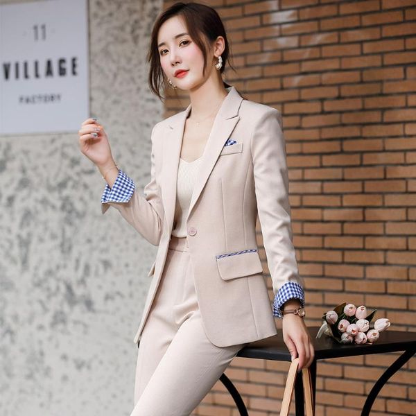 

oversized formal business pant suit women jacket and pant 2 piece set new arrival apricot gray s-5xl office ladies suit blazer, White