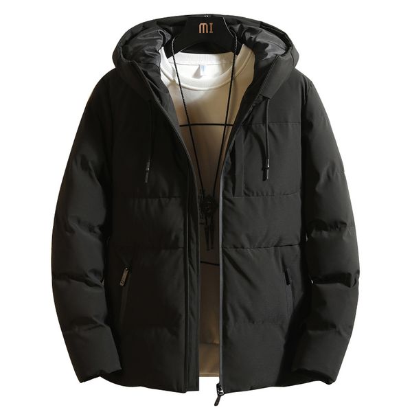 

thermal down cotton men clothes casual stand collar hooded collar coat parka outerwear kg-719, Black