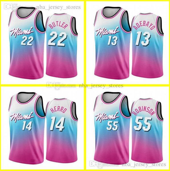 

майами высокая температура 3 дуэйн wade 22 джимми butler 13 adebayo 14 херро city 2020 21 баскетбол джерси, Black;red