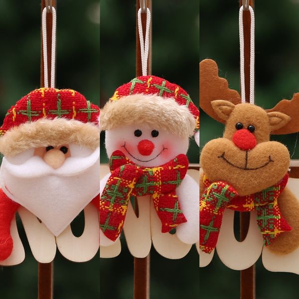 

75zkc украшения двери творческого письма марки санта-клаус снеговика олень нести кулон кулон украшения двери окна висит кулон деревянный mx9