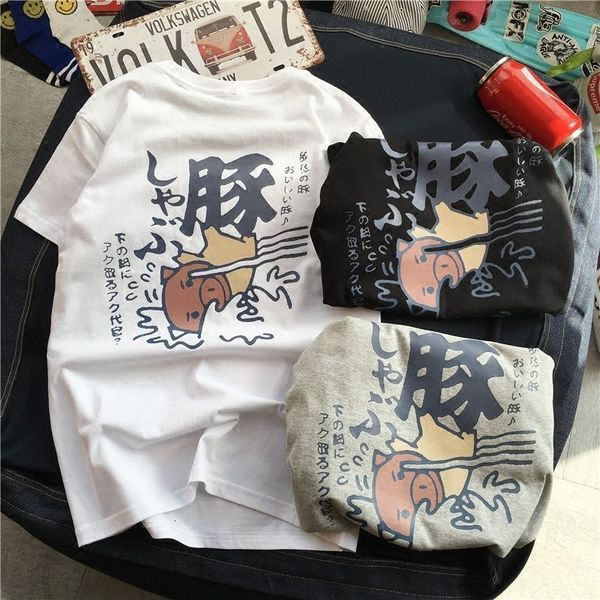 

summer short t-shirt super fire men's loose printing half sleeve korean fashion 5-sleeve harajuku style couple, White;black