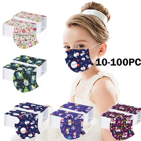 

boys disposable for christmas girls 100pc printed mask face mask 3ply protection halloween cosplay mask merry christmas new year