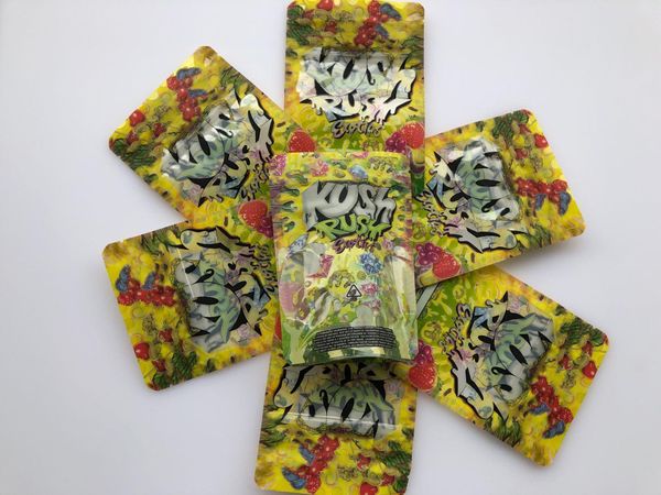 

kush rush exotics mylar bags 3.5-7g childproof edibles plastic zipper package dry herb tobacco flower wmtovz xhhair