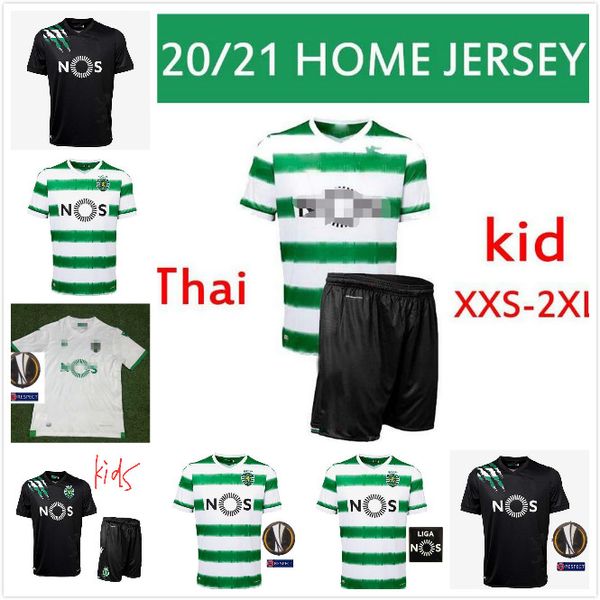 

kids 20 21 lisbon away soccer jersey 2020 2021 lisbon home phellype b.fernandes acuna maillot black green child football shirts shorts