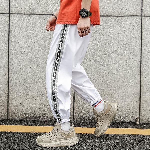 

men's pants 2021 summer hip hop casual men's big size loose sports harem reflective joggers men streetwear xxl1, Black