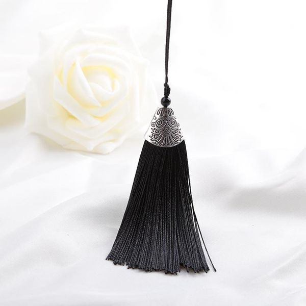 

mibrow 5pcs lot 90mm mixed cotton silk tassels charm pendant with silver fish mouth for diy jewelry making findings h jlllwd