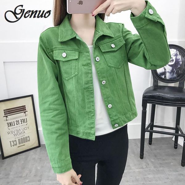 

denim jacket women short jeans overcoat ladies jackets turn down collar slim white black jeans for women, Black;brown