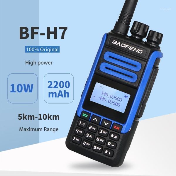 

2020 real 10w baofeng bf-h7 high power walkie talkie 10km dual band portable cb ham radio bf h7 fm transceiver amateur intercom1