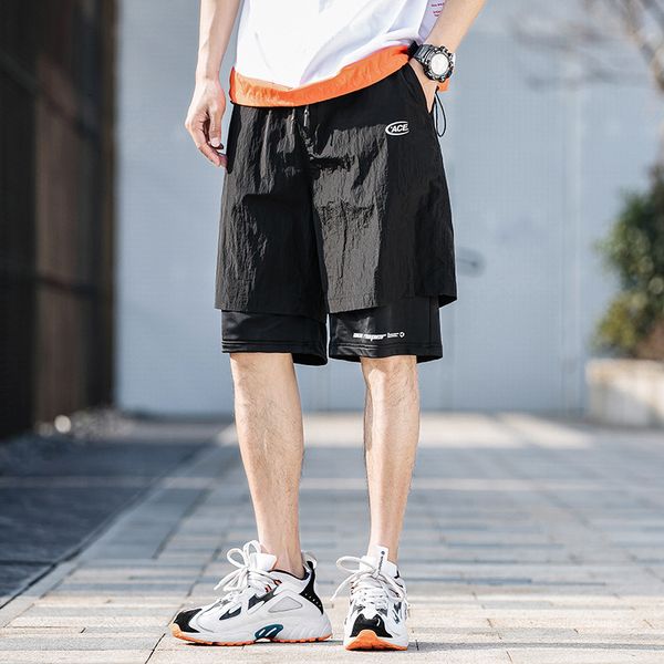 

fashion brand shorts men's trend 5-point casual couple loose size sports beach pants summer, White;black
