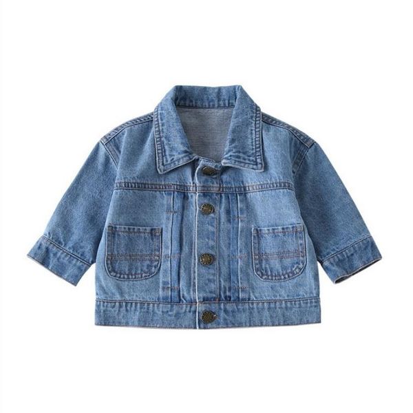 

jackets 2021 baby boy outfits kids denim jacket spring children lapel outerwear children's coat, Blue;gray