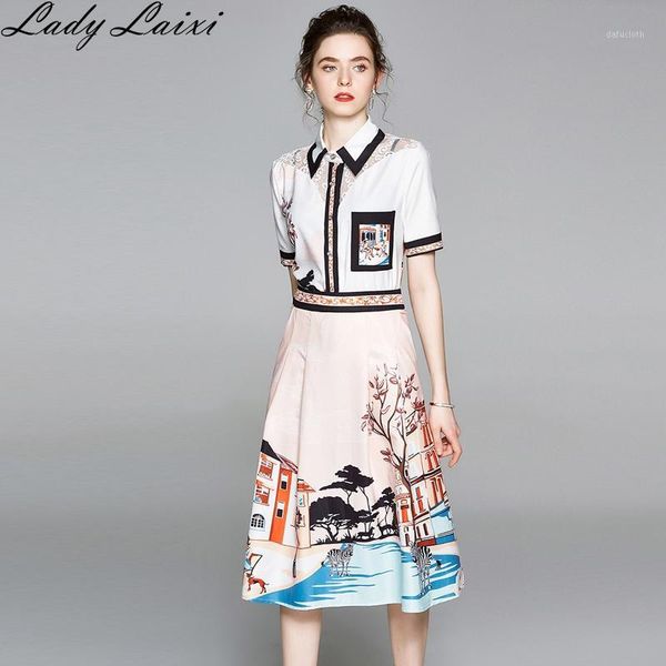 

two piece sets women lace patchwork shirt and long skirts suits flower print vintage skirt sets for elegant women1, White