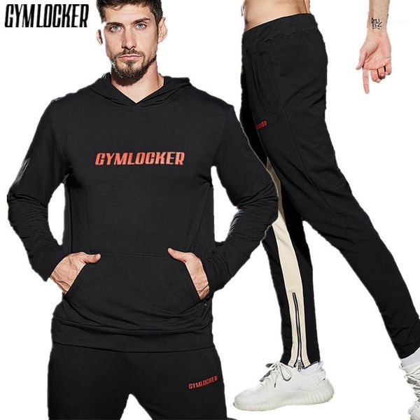 

gymlocker new fashion tracksuits men sets hoodies + pants suit leisure sweatshirt sportswear set male hoodie suits1, Gray
