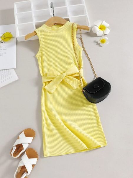 

toddler girls stand collar tank dress she, Red;yellow