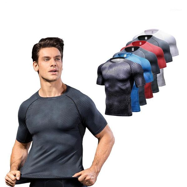 

running jerseys sports shirts for men fitness tank compression gym clothing printed t-shirt jogging sportswear rashguard jerseys1, Black;blue