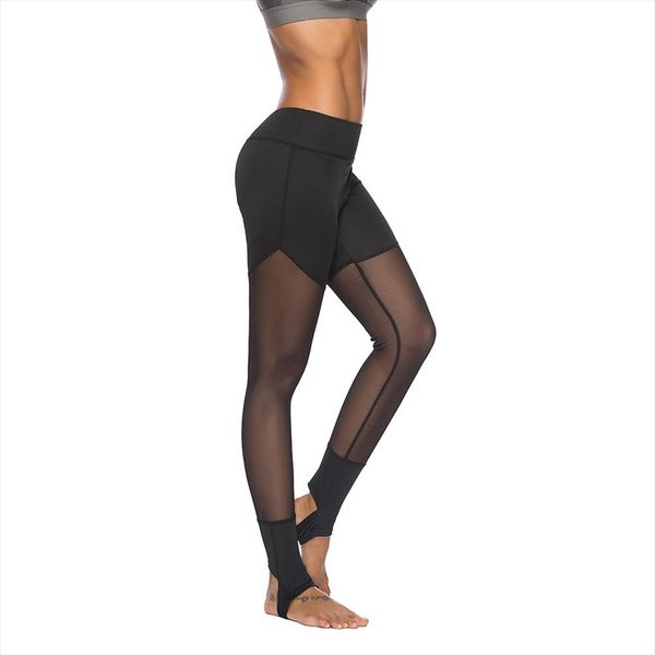 

черная леггинсы женщина полиэстер sexy mesh лоскутного длинное jeggings высокой талия перспектива удаться ледис шаг на ногах леггинсов, Black