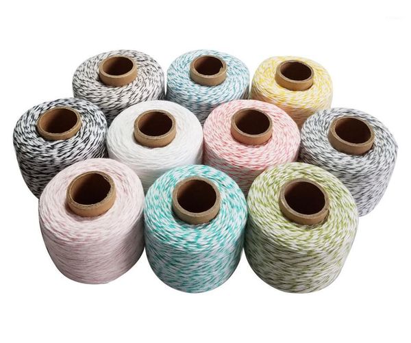 

100% cotton rope 150m/roll bakers twine thin macrame cords string thread wedding decoration gift packing accessory1, Black;white