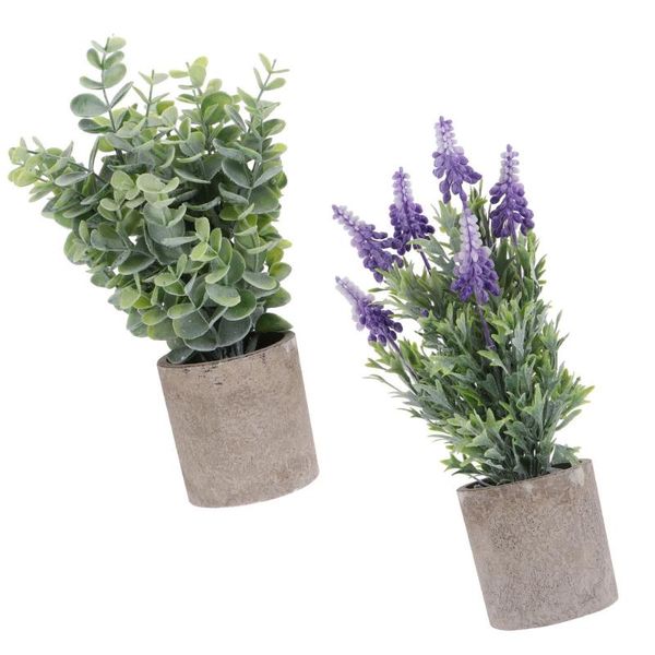 

2pcs mini artificial potted plant bonsai deskplant bonsai home decoration