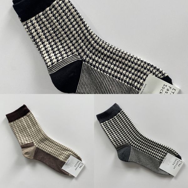 

south korea east gate etna thousand bird simple leisure cotton sockscotton socks medium sockswomen's medium tube socks utvyk, Black