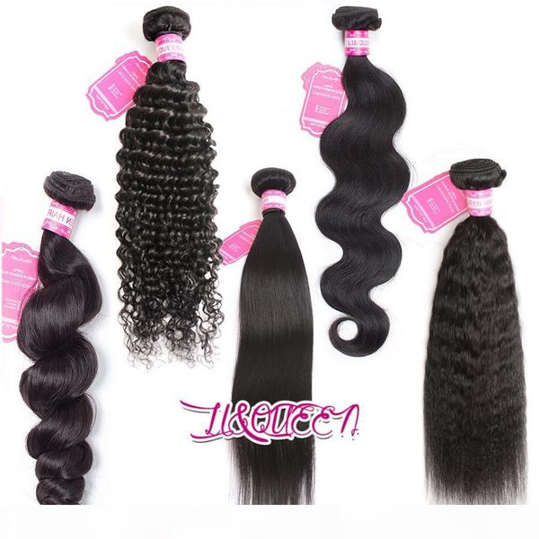

hair weft loose wave body wave kinky straight deep wave straight hair bundle 1 pcs lot double weft unprocessed hair extensions, Black;brown