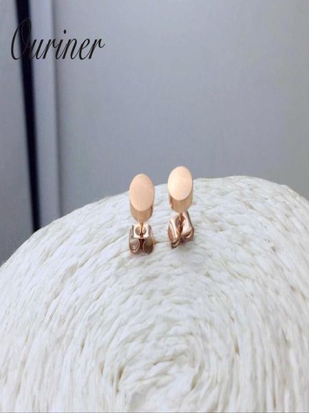 

мода ювелирные изделия rose rold color симпатичные круглые матовые крошечные серьги для женщин девушка титана сталь серьги из бобов ke007 bb, Golden;silver